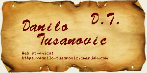 Danilo Tušanović vizit kartica
